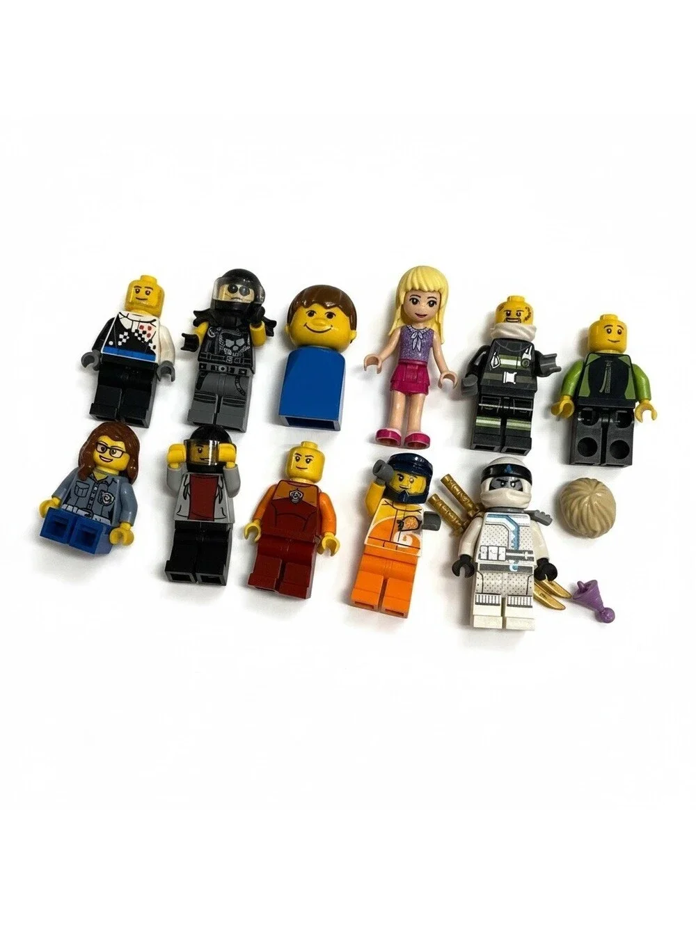 LEGO Minifigure Lot 11 Mixed Assorted Loose Minifigs Accessories Hair Swords